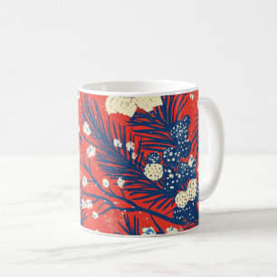 Taza De Café Patrón de Navidades florales de Poinsettia (20)