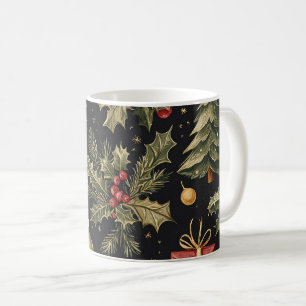 Taza De Café Patrón de Navidades florales de Poinsettia (22)