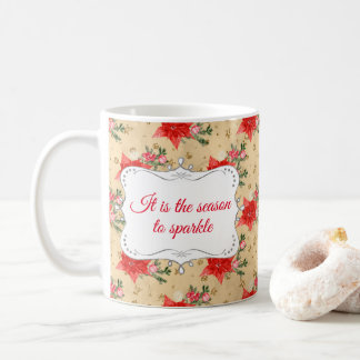 Taza De Café Patrón de Navidades florales personalizados
