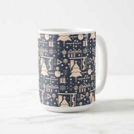 Taza De Café Patrón de Navidades geométricos