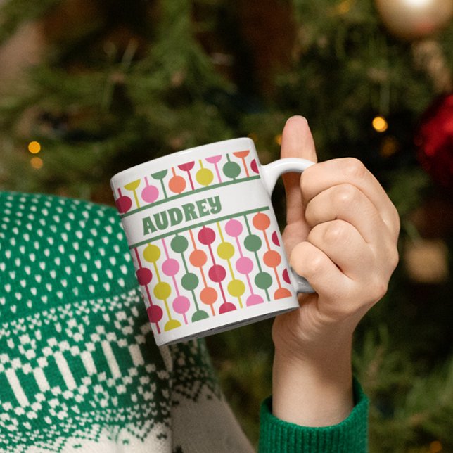 Taza De Café Patrón de Navidades geométricos retro de los años  (Subido por el creador)
