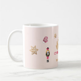 Taza De Café Patrón de Navidades modernos rosados Pastel
