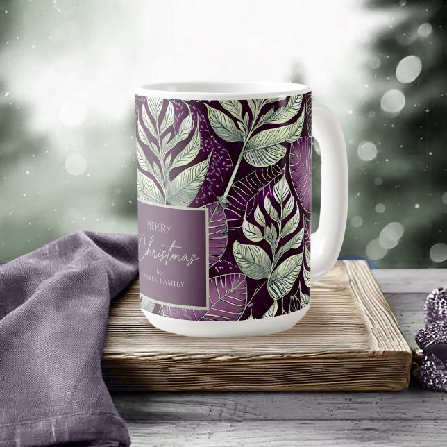Taza De Café Patrón de Navidades morados verdes#29 ID1009 (Subido por el creador)