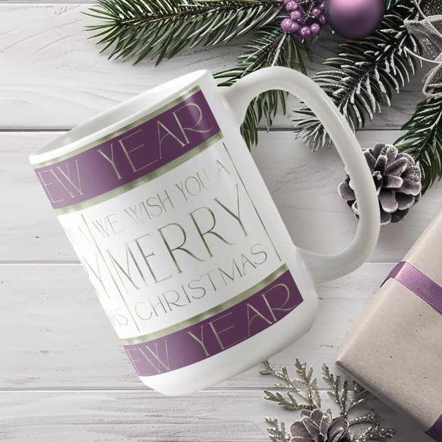 Taza De Café Patrón de Navidades morados verdes#35 ID1009 (Subido por el creador)