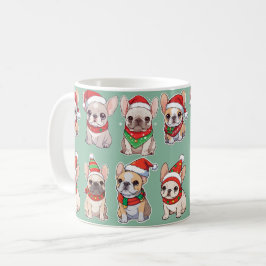 Taza De Café Patrón de Navidades Pastel de Bulldoges franceses