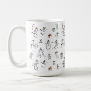 Taza De Café Patrón de Navidades pequeños con hombre de nieve,