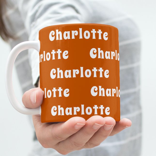 Taza De Café Patrón de nombre de naranja quemado (Subido por el creador)