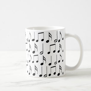 Taza De Café Patrón de notas de música negra