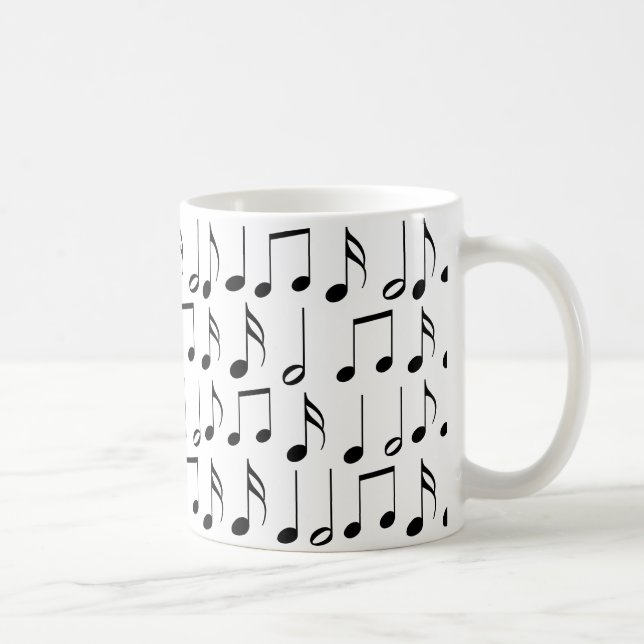 Taza De Café Patrón de notas de música negra (Derecha)