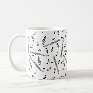 Taza De Café Patrón de notas de música piccolo