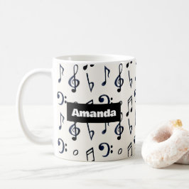 Taza De Café Patrón de notas musicales