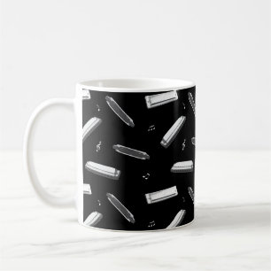 Taza De Café Patrón de notas musicales de armónica