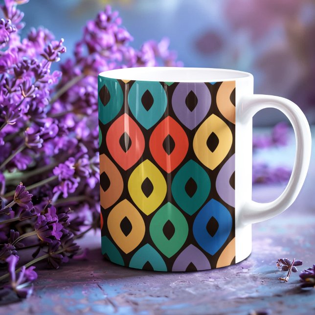 Taza De Café Patrón de ogeo multicolor (mug)
