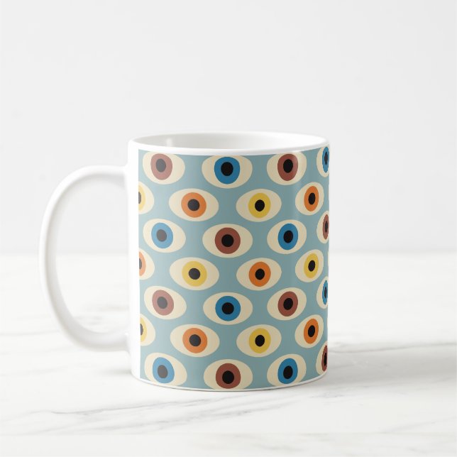 Taza De Café Patrón de ojos retro (Izquierda)