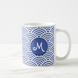 Taza De Café Patrón de Onda Clásica Japonesa con Monograma
