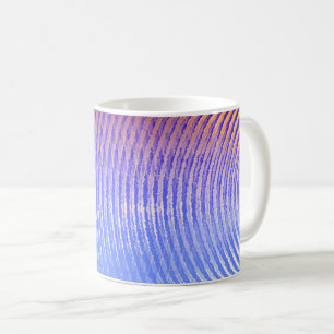 Taza De Café Patrón de ondas de sonido azul y naranja