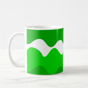 Taza De Café Patrón de ondas horizontales verdes y blancas