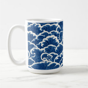Taza De Café Patrón de ondas oceánicas sin foco de inspiración 
