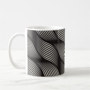Taza De Café Patrón de ondas, textura vintage de moda.