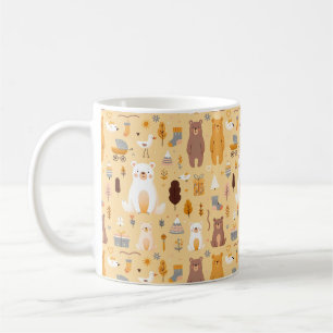 Taza De Café Patrón De Oso Adorable
