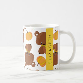Taza De Café Patrón De Osos, Osos Cubiertos, Calabaza, Su Nombr