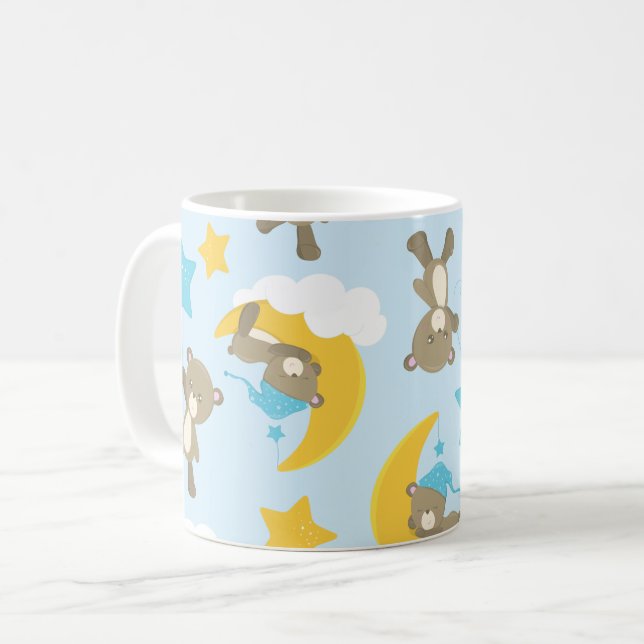 Taza De Café Patrón De Osos, Osos Cubiertos, Osos De Teddy, Est (Anverso izquierdo)