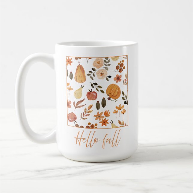 Taza De Café Patrón de otoño de las calabazas Mug (Izquierda)
