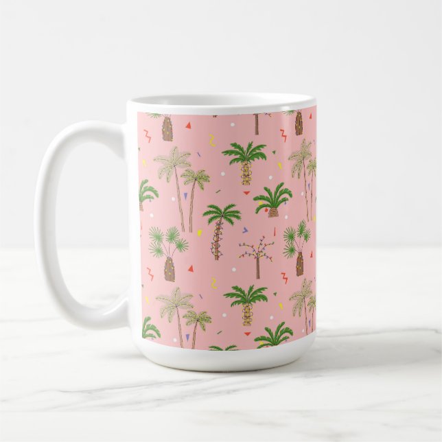 Taza De Café Patrón de palmeras de Navidades tropicales (Izquierda)