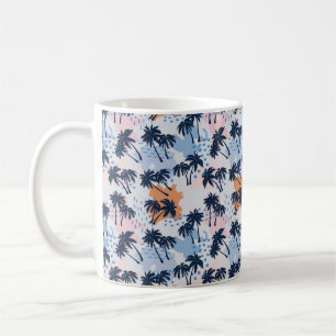 Taza De Café Patrón de palmeras de verano sin soldadura,palmera