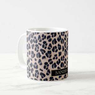 Taza De Café Patrón de panter de Moda con nombre