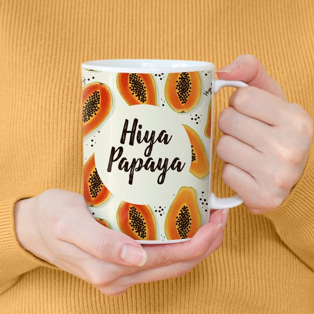 Taza De Café Patrón de papa hiya (Hiya Papaya Fruit Pattern Tall Mug)