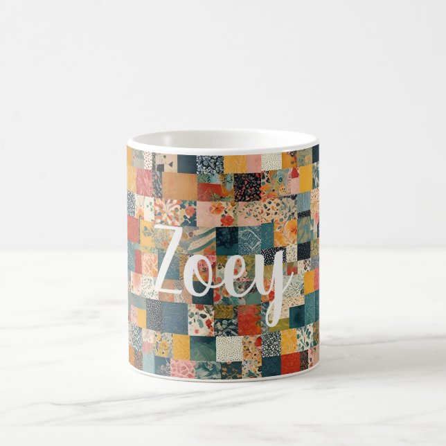 Taza De Café Patrón de parches personalizable (Centro)