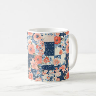 Taza De Café Patrón de parchwork floral vintage (11)