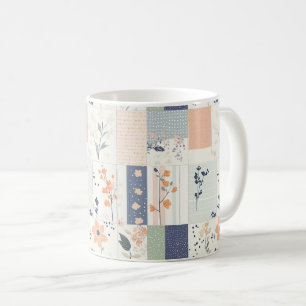 Taza De Café Patrón de parchwork floral vintage - Pastel (4)