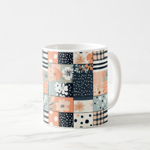 Taza De Café Patrón de parchwork floral vintage - Pastel (8)