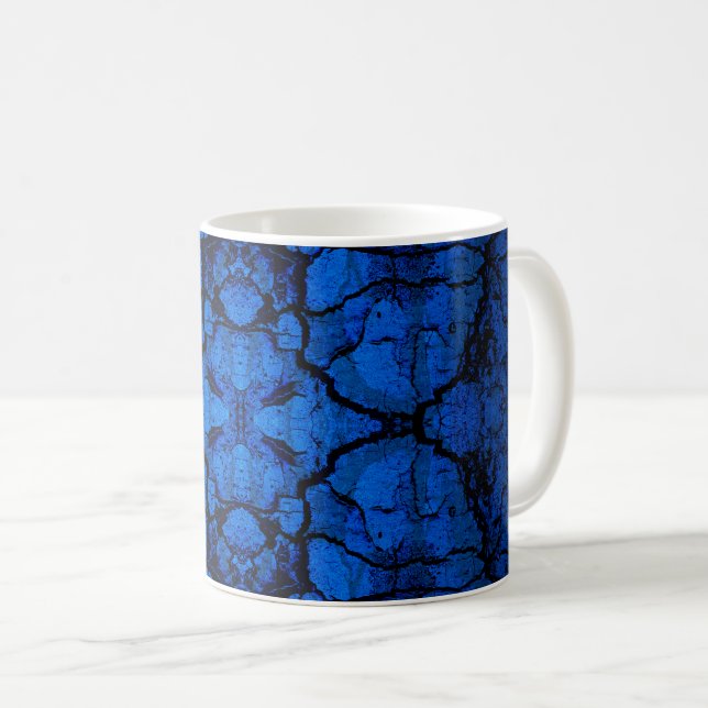 Taza De Café Patrón de pared craqueada azul (Anverso derecho)