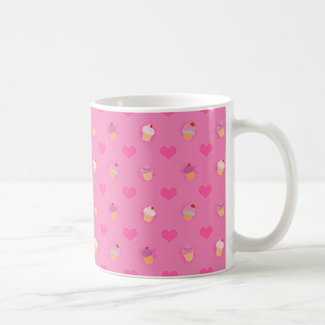 Taza De Café Patrón de pastel rosa (Derecha)