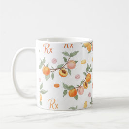 Taza De Café Patrón de pastilla de melocotón de prescripción Rx