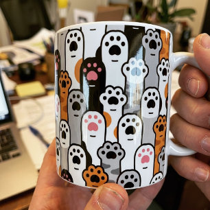 Taza De Café Patrón de patas de gato adorables Kitty Toe Beans