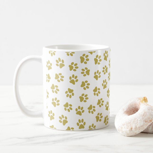 Taza De Café Patrón De Paws, Paws De Perro, Papas De Oro (Con donut)
