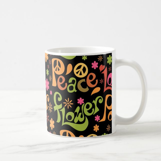 Taza De Café Patrón de paz y amor (Derecha)