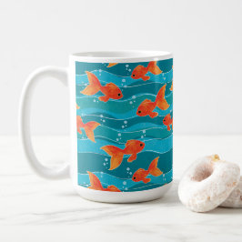 Taza De Café Patrón de peces de colores y agua