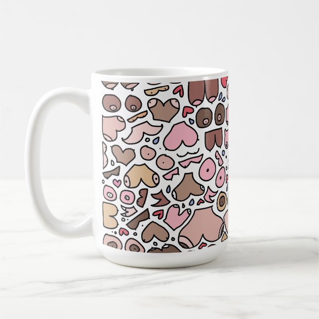 Taza De Café Patrón de pecho neutral de humor diverso (Izquierda)