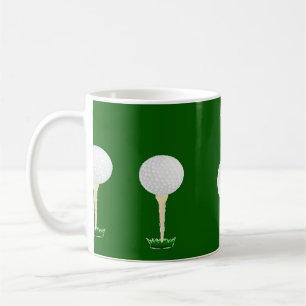 Taza De Café Patrón de pelotas de golf en verde