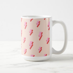 Taza De Café Patrón de pernos de luz rosa