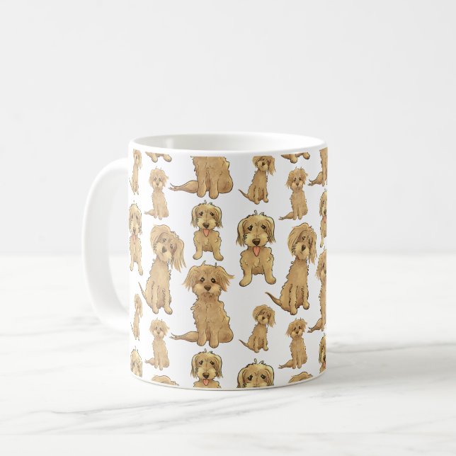 Taza De Café Patrón de perro Labradoodle goldendoodle Cute marr (Anverso izquierdo)