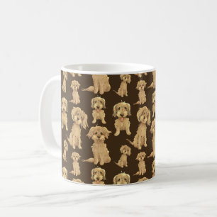Taza De Café Patrón de perro Marrón labradoodle goldendoodle