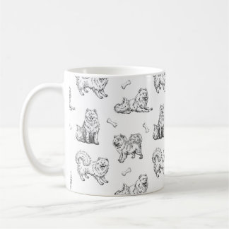 Taza De Café Patrón de perros samoyados