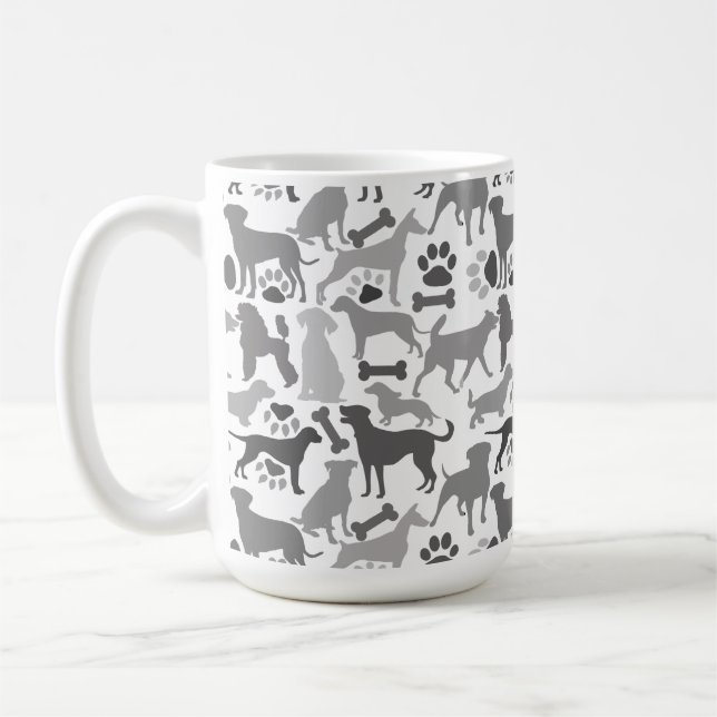 Taza De Café Patrón de perros y patas 03.b Blanco BG (Izquierda)