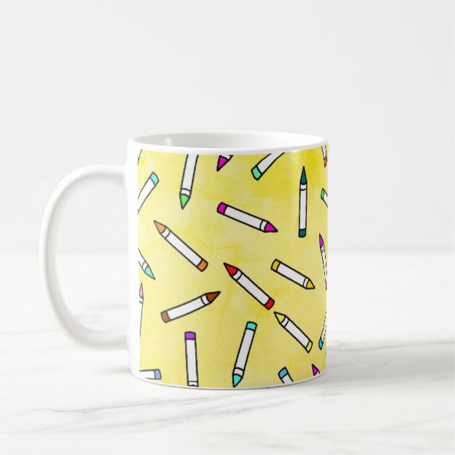 Taza De Café Patrón de personalizado Crayon (Izquierda)
